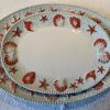 Grand plat rouge coquillages