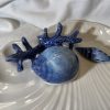 Assiette coquillage corail bleu