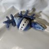 Petite assiette à serviette corail bleu