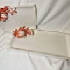 Petite assiette à serviette corail rouge