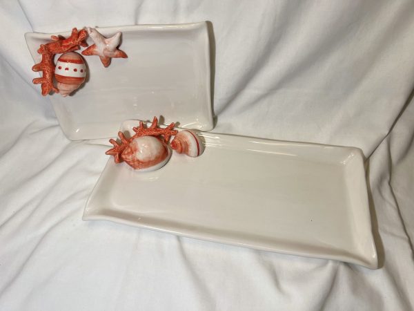 Petite assiette à serviette corail rouge