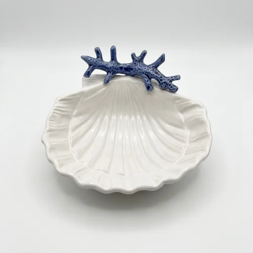 Petit bol coquillages corail bleu