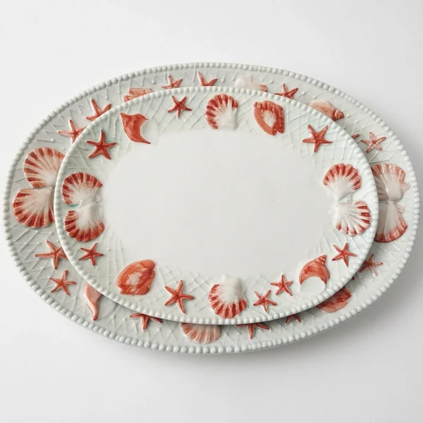 Petit plat rouge coquillages