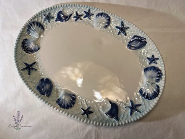Petit plat coquillages bleus