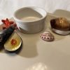 Assiette carrée avec petit bol mer