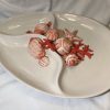 Grand plat à snacks corail rouge