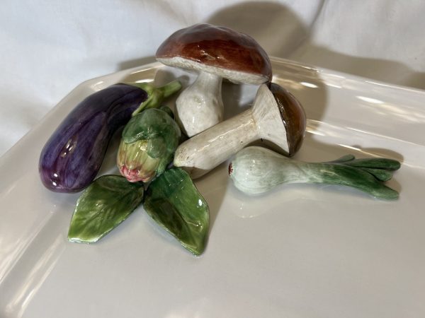 Grand plat à légumes motif champignon