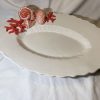 Grand plat ovale creux corail rouge
