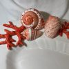 Grand plat ovale creux corail rouge