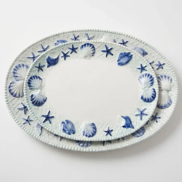 Petit plat coquillages bleus