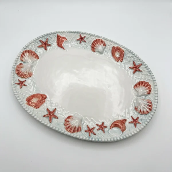 Céramique-Italienne-Bella-Ceramics_Sans-nom-copie Grand plat rouge coquillages
