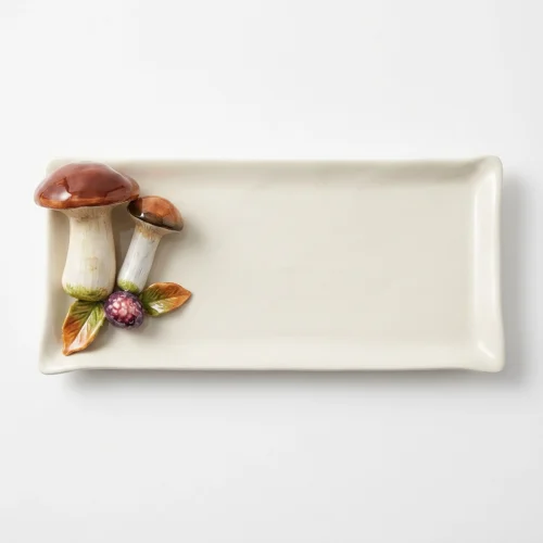 Assiette à serviettes moyenne champignon