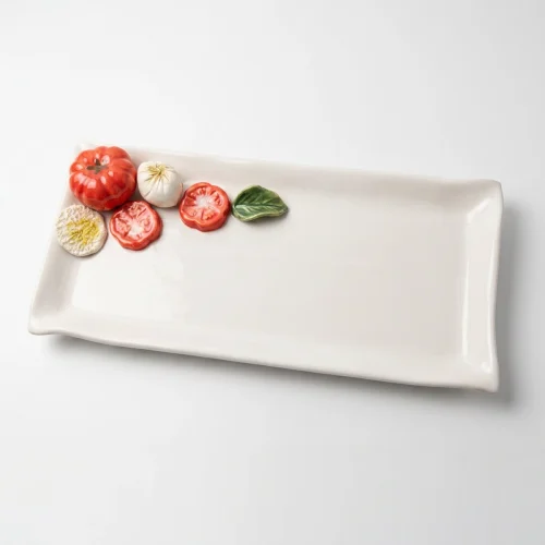 Assiette à servir moyenne mozzarella