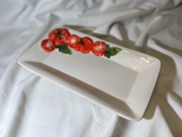 Petite assiette carrée tomate
