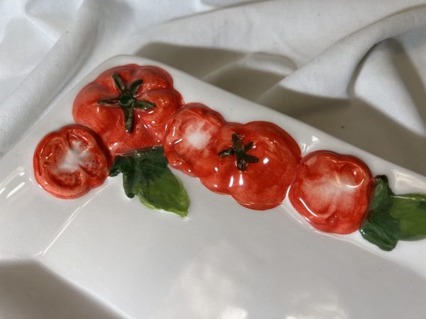 Petite assiette carrée tomate