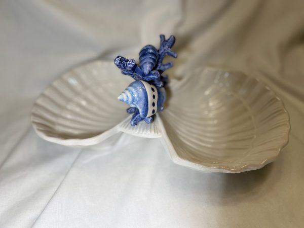 Coupelles doubles coquillages corail bleu