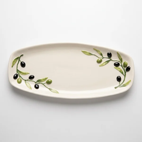 Céramique italienne-Céramique-Olives-Bella-Ceramics_110 Grand plat ovale olives