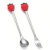 Ménagère fourchette et cuillère fraises