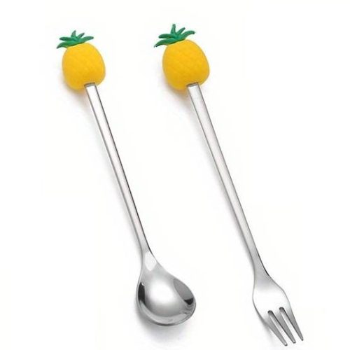 Set de couverts fourchette et cuillère ananas