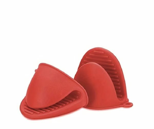 Maniques en silicone lot de 2 jaune rouge