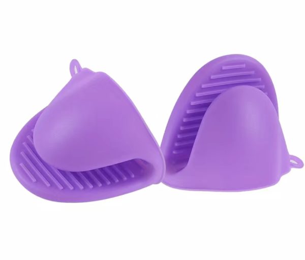 Maniques en silicone, lot de 2, violet