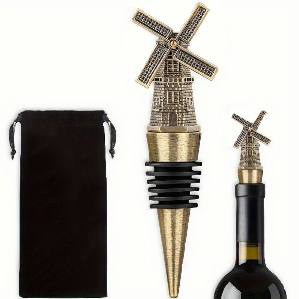 Bouchon de bouteille moulin à vent - bouchon de vin doré