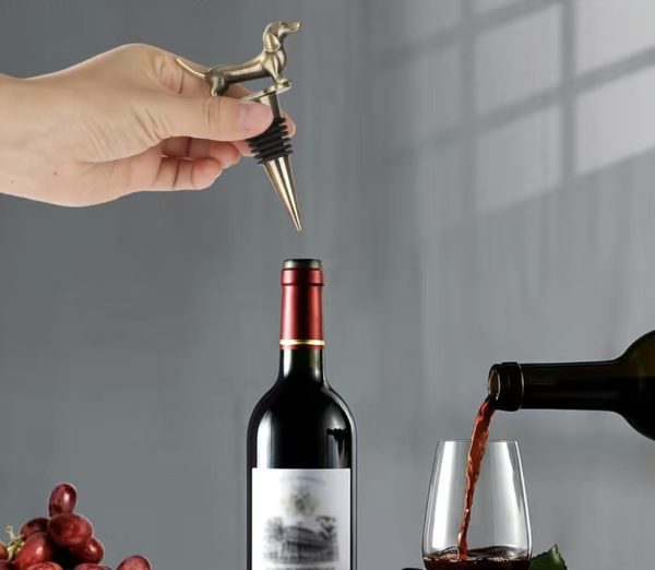 Bouchon de bouteille Teckel - bouchon de vin argenté