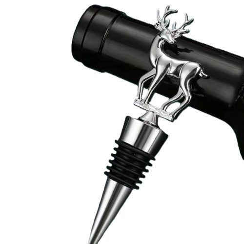 Bouchon de bouteille cerf - bouchon de vin argenté