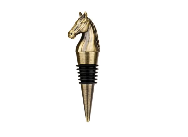 Cheval sans nom doré Bouchon de bouteille cheval - bouchon de vin doré