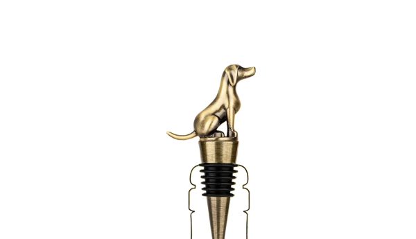 Sans nomasa Bouchon de bouteille chien - bouchon à vin doré