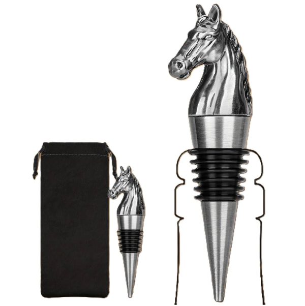 Bouchon de bouteille cheval - bouchon à vin argenté