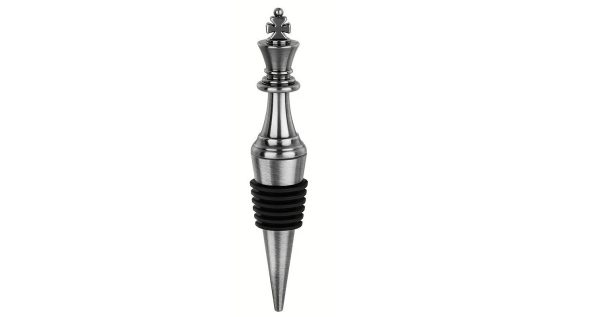 Bouchon de bouteille pièce d’échecs - bouchon de vin argenté