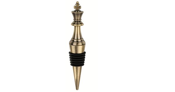 aaasaa Bouchon de bouteille pièce d’échecs - bouchon à vin doré