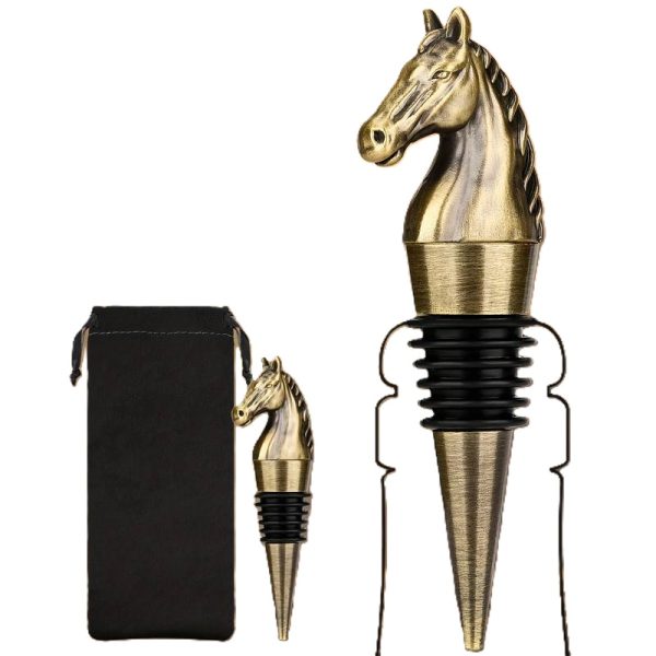 sa Bouchon de bouteille cheval - bouchon de vin doré