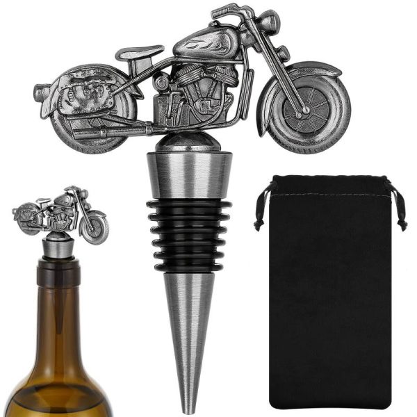 Bouchon de bouteille moto - bouchon à vin argenté