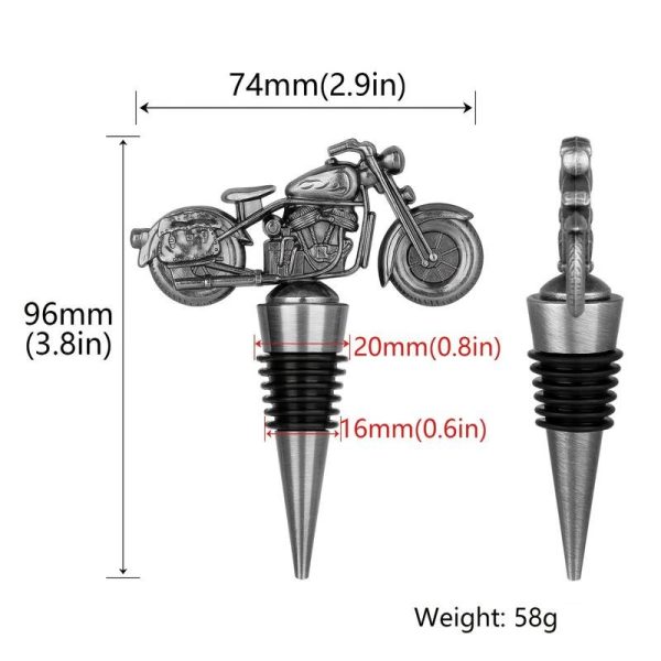 Bouchon de bouteille moto - bouchon à vin argenté