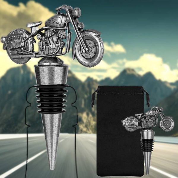 Bouchon de bouteille moto - bouchon à vin argenté