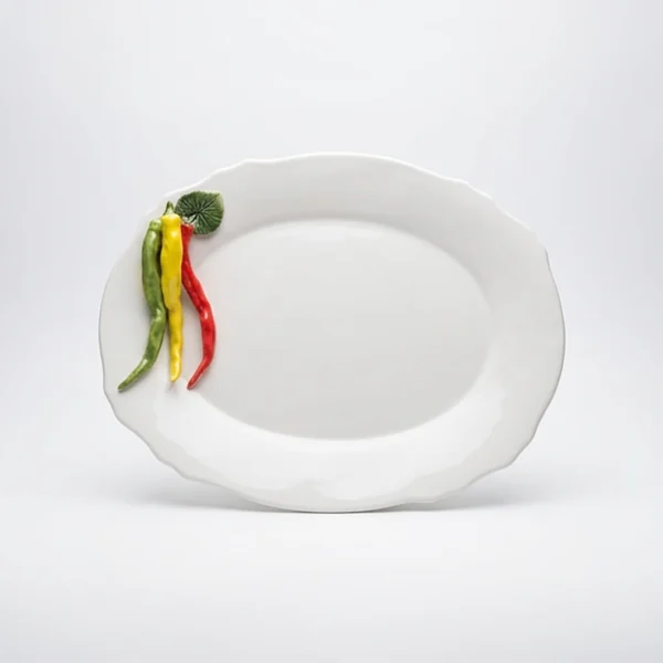 Italien-Asperge-piment-Céramique-Bella-Ceramics_3 copy 2 Grand plat ovale piments