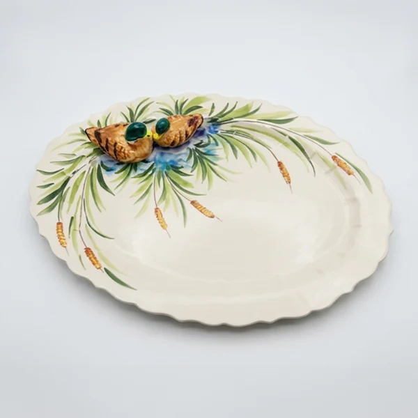Italien-Canard-Animaux-Céramique-Bella-Ceramics_126 copie 2 Grand plat ovale canard