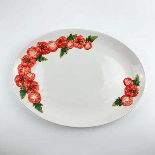 Plat ovale XXL tomate