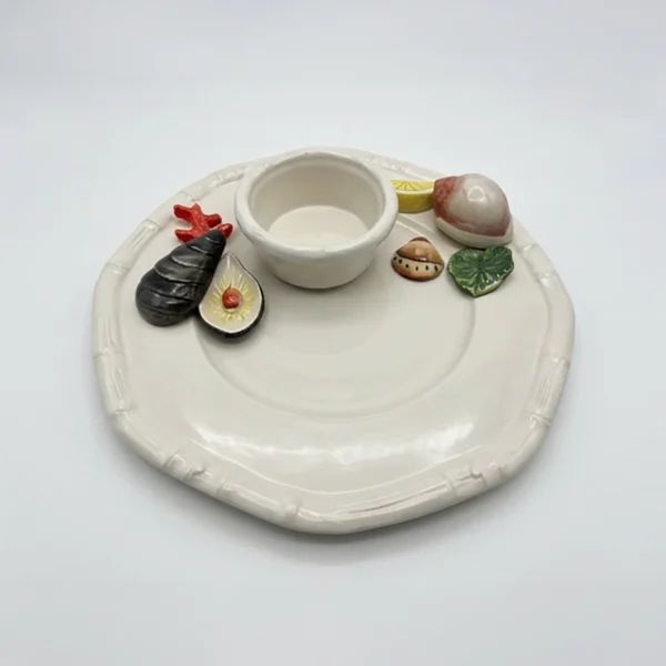 Italien-Mer-Vaisselle-Céramique-Bella-Ceramics_28 copie 2 Assiette ronde avec petit bol mer