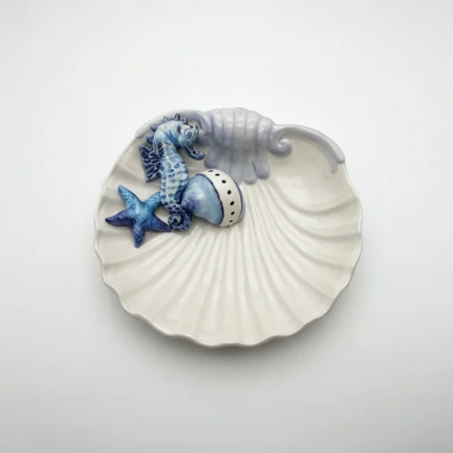 Assiette coquillage medium hippocampe