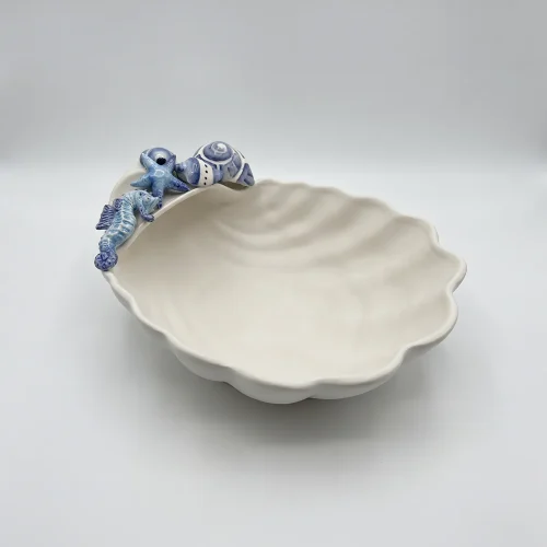 Bol coquillage hippocampe bleu
