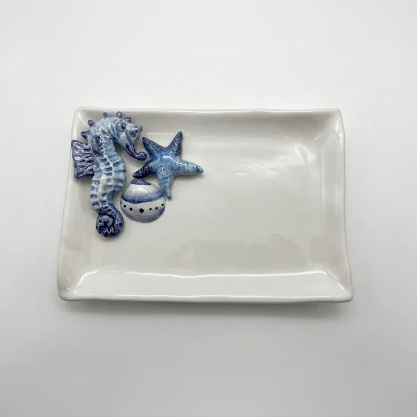 Petite assiette à serviette hippocampe
