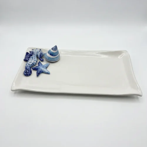 Assiette de service moyenne hippocampe