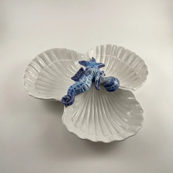 Triple coupelle coquillages hippocampe