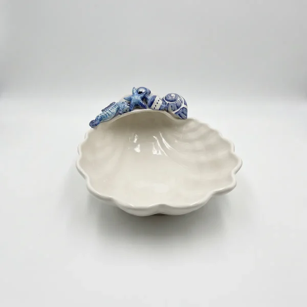 Bol coquillage hippocampe bleu