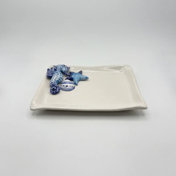 Petite assiette à serviette hippocampe