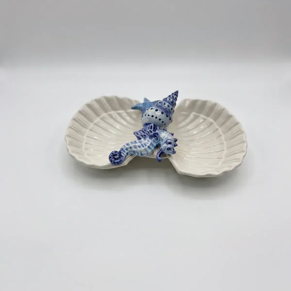 Italien-Hippocampe-Vaisselle-Céramique-Bella-Ceramics_IMG_E0945-copie-3 Double coupelle coquillages hippocampe