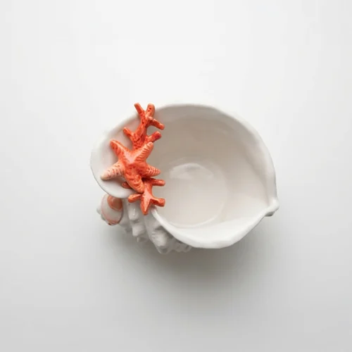 Bol coquillage corail